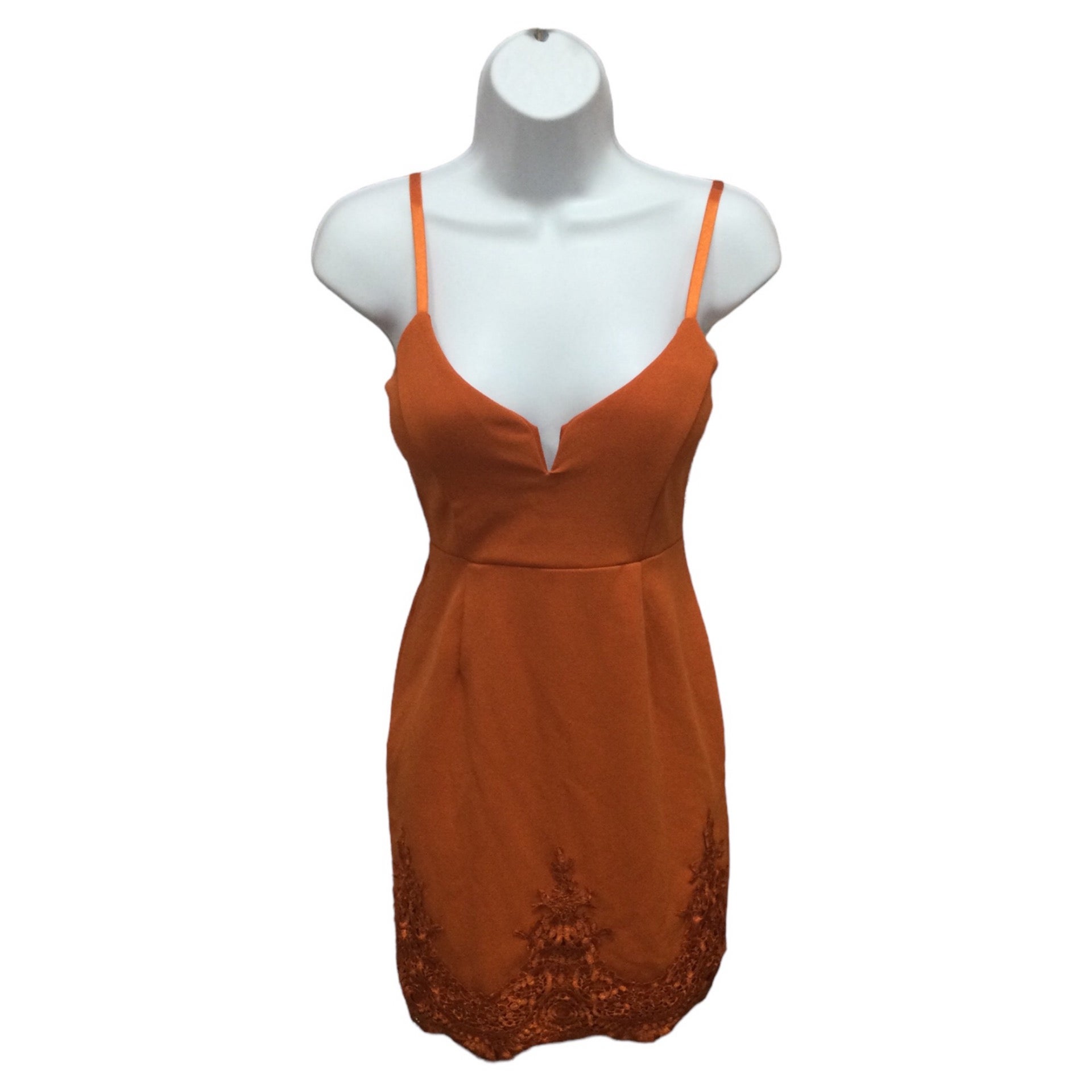open lace back dress Women Rust Orange Off Shoulder Bodycon Dress