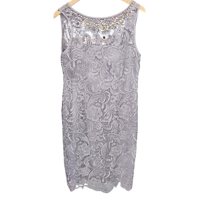 satin lace maxi dress Satin Maxi Dress with Lace Trim Slit main image 1